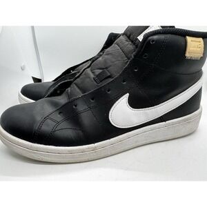 Nike Court Royale 2 Mid-Top Black Onyx Womens Size 9.5 Sneaker EUC No Laces SB5